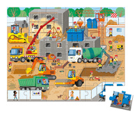 Puzzle w walizce Plac budowy 36 elementów Janod J02533