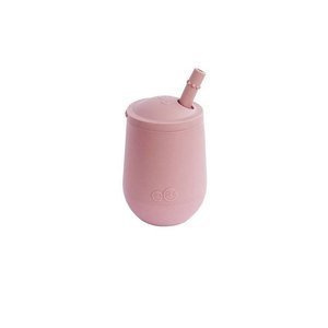 Silikonowy kubeczek ze słomką Mini Cup + Straw Training System pastelowy róż EUSTB005-EZPZ, kubki dla dzieci