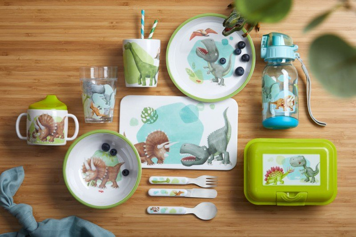 Kubek dla dzieci z płynnym brokatem Dino świat HB305140-Haba, naczynia i akcesoria