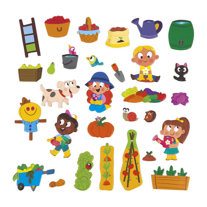 Magnetyczna rozkładana układanka W ogródku Magneti'stories Janod J05449