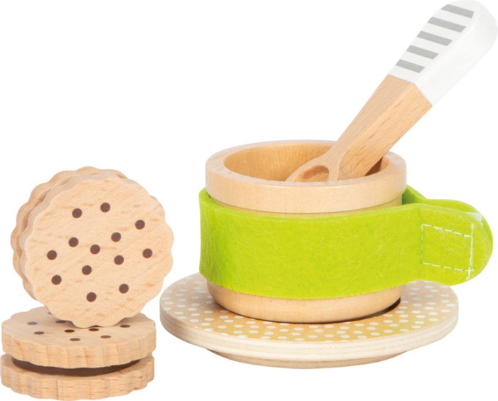 Drewniany zestaw do serwowania herbaty i kawy Small Foot 12484 zabawa przez imitację