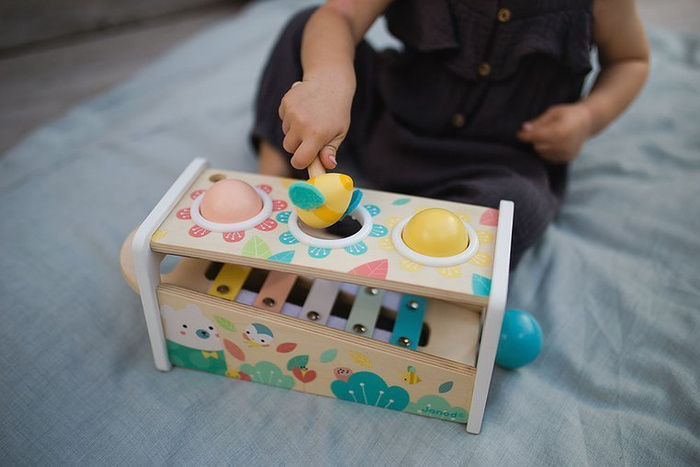 Drewniane cymbałki z kulodromem Pure, Janod J05155