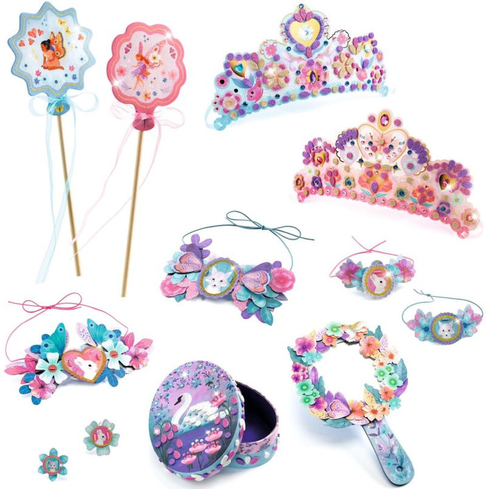 Zestaw artystyczny 5 w 1 Bajkowy świat Djeco DJ07934 zrób to sam