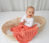 Kocyk ażurowy Boho koral LL5787-Lullalove, kocyki dla dzieci