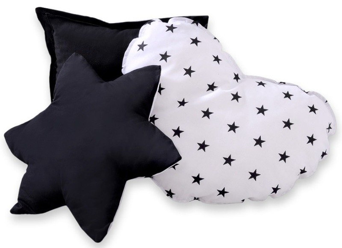 Biały z czarnymi gwiazdami namiot dziecięcy z matą i poduszkami 759TISET-Bobono, Tipi dla dzieci