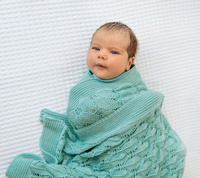 Kocyk ażurowy Boho szałwia LL5770-Lullalove, kocyki dla dzieci