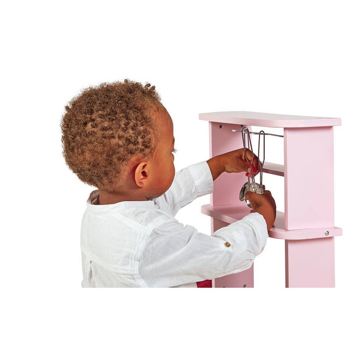 Dwustronna drewniana kuchnia Twist z 8 akcesoriami Janod J06616