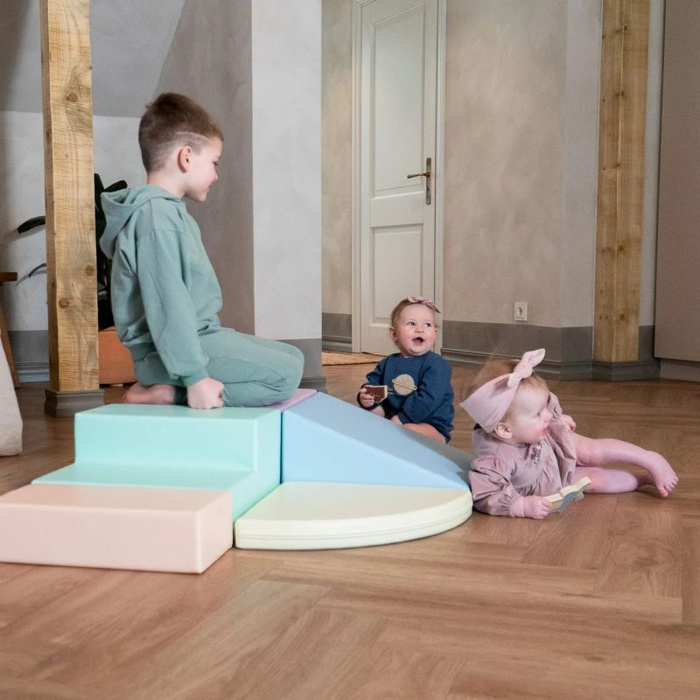 Klocki piankowe IGLU Soft Play Corner Climber pastelowy SET_06_02 domowy plac zabaw