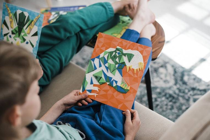 Zestaw kreatywny Mozaika Dinozaury Misterix 7+ J07973-Janod, zestaw artystyczny