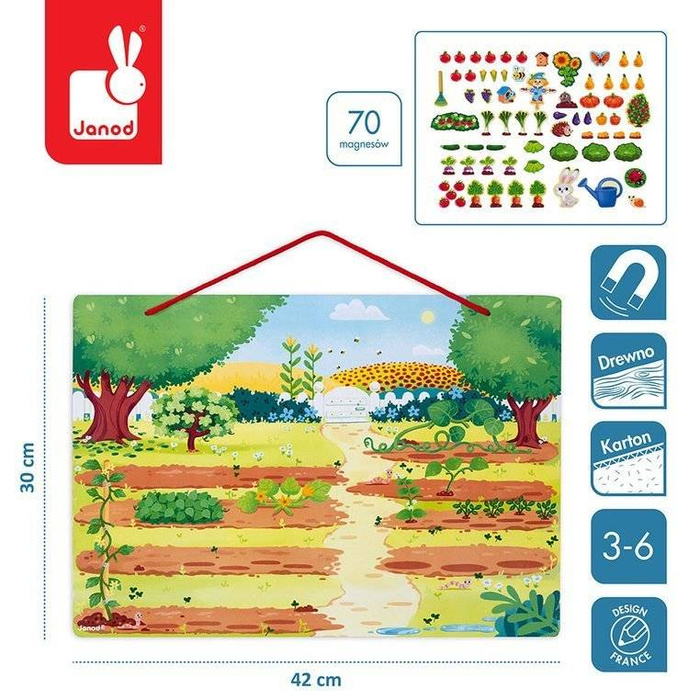 Magnetyczna układanka Mój magiczny ogród 3-6 lat, Janod J05463