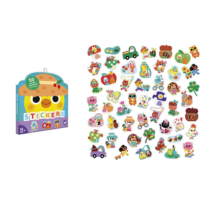 Duże naklejki wielorazowe 50 sztuk Wiosna Janod J09187