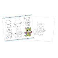 Zestaw kreatywny Rysowanie krok po kroku z brokatowymi markerami 20 rysunków i kolorowanek Janod J09157