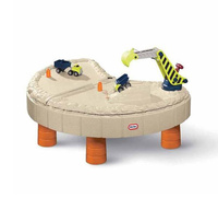 Piaskownica z parasolem Little Tikes 401N Plac budowy z pojazdami koparką i dźwigiem do kreatywnej zabawy