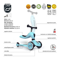 Zestaw SCOOTANDRIDE Kask + Highwaykick1 2w1 jeździk i hulajnoga Blueberry