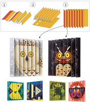 Papierowy zestaw artystyczny plisy Dzika przyroda DJ09445-Djeco, zabawki kreatywne dla dziewczynek