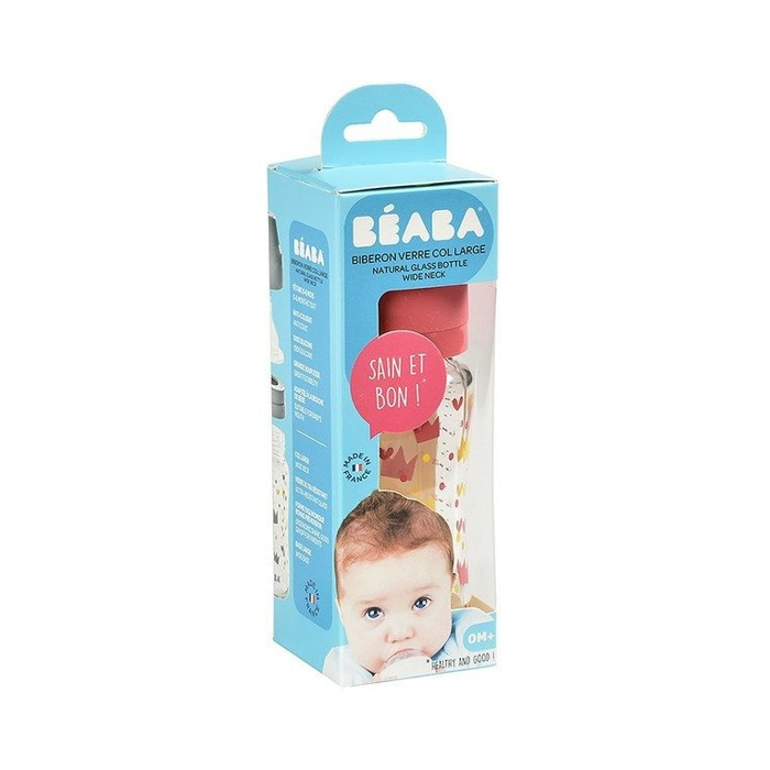 Butelka szklana szerokootworowa 240 ml Yellow / Pink Crown 911654-Beaba