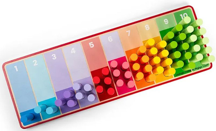 Drewniane klocki matematyczne do nauki liczenia Patyczki Bigjigs 36009