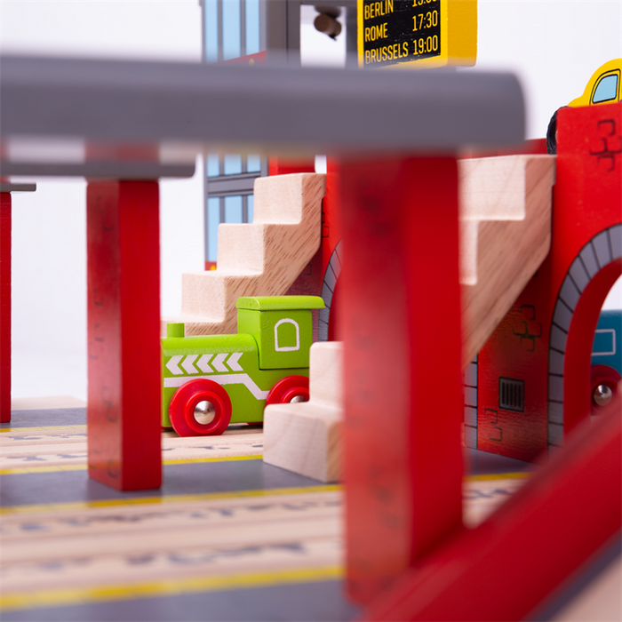 Dodatek do kolejki Dworzec główny BJT272-Bigjigs Rail, kolejka drewniana