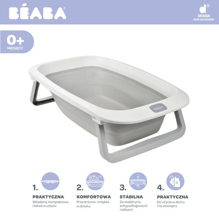 Składana wanienka dla dziecka Eazy Pop Camélé'O Gris velours Beaba 920404