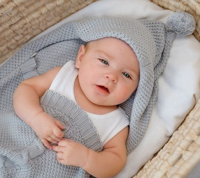 Śpiworek-kocykowy do spania szary LL6609-Lullalove, wyprawka dla niemowlaka