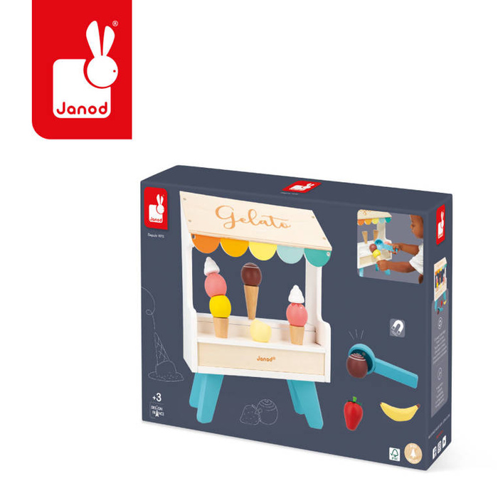 Drewniane stoisko z lodami do zabaw dla dzieci Janod J06558