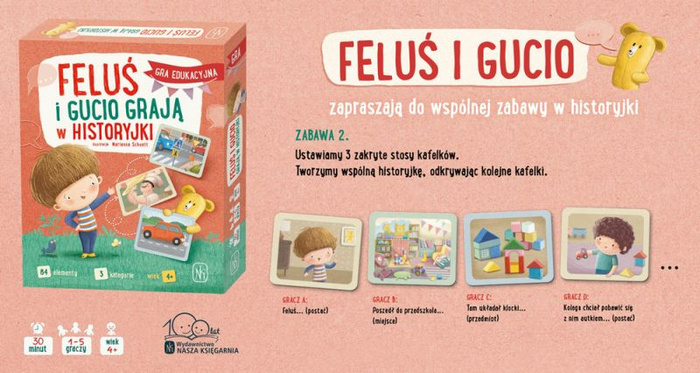 Feluś i Gucio grają w historyjki Nasza Księgarnia gry edukacyjne dla dzieci