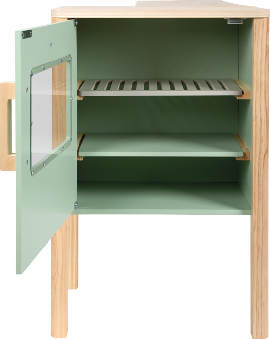 Drewniany sklep dla dzieci i kuchnia 2w1 szałwia zielona Small Foot 12688 odgrywanie ról