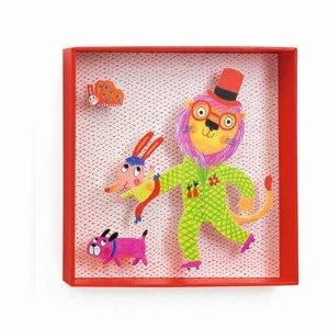 Kolorowy obrazek 3D Lew na rolkach Djeco