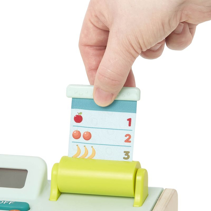 Kasa fiskalna ze skanerem i czytnikiem kart płatniczych Mini Cashier Playset B.Toys BX1934Z zabawy dla dzieci