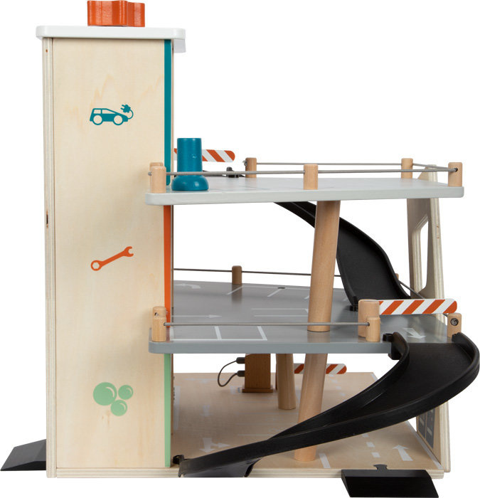 Drewniany parking garaż dla autek kilka poziomów Na rajdzie 12357 Small Foot