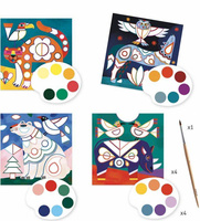 Kolorowe Zwierzęta - kolorowanka z farbami DJ09658-Djeco, kolorowanki dla dzieci 