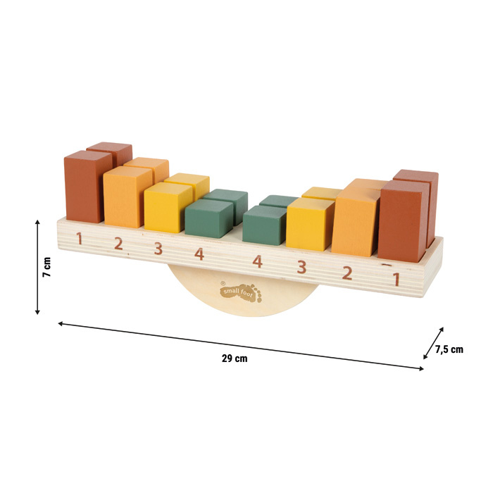 Gra balansująca z klockami i kartami wzorów Montessori Small Foot 12745 Drewniane zabawki dla dzieci