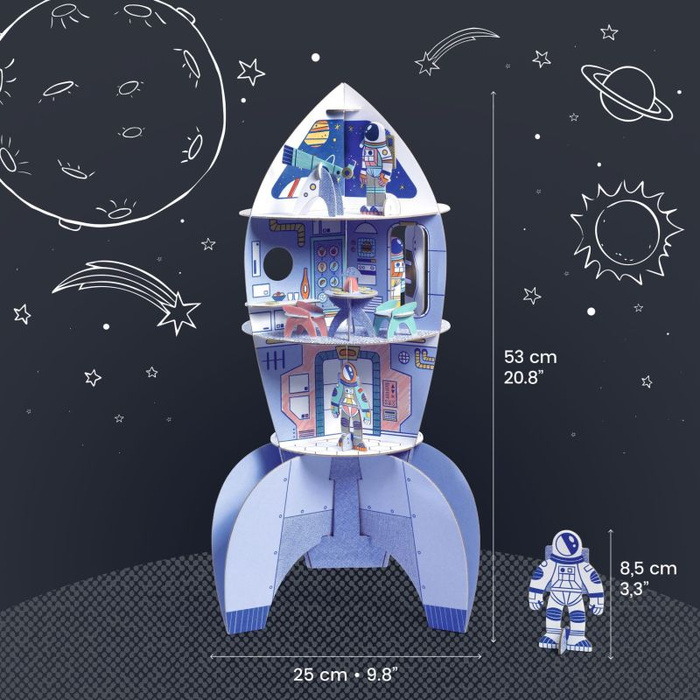 Rakieta kosmiczna 3D zestaw kreatywny zrób to sam Djeco DJ08009