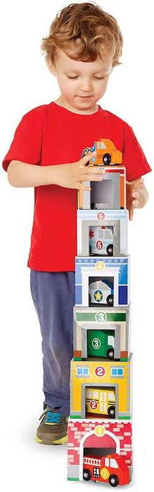 Piramida z garaży dla autek 13576-Melissa & Doug, układanki dla dzieci