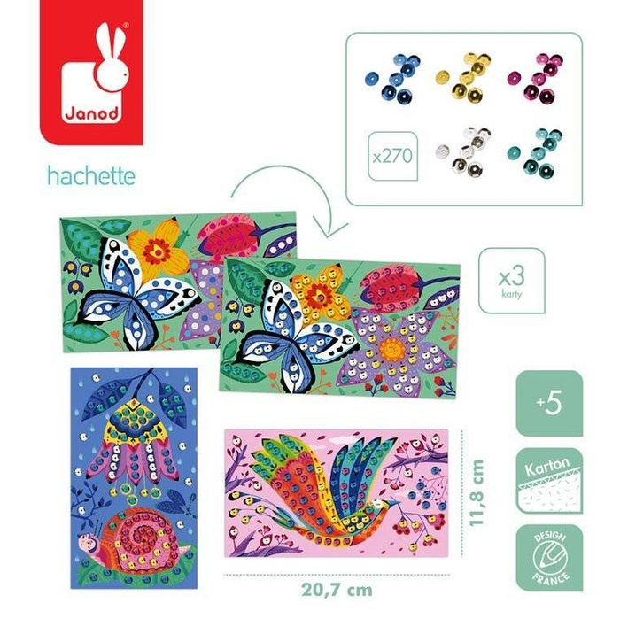 Zestaw kreatywny Urokliwe cekiny Cudowny ogród +5 J07946-Janod, zestaw artystyczny