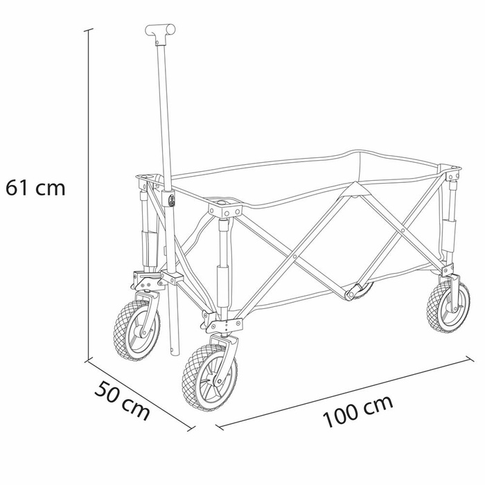 Składany Wózek turystyczny plażowy AXI A031.191.03 z regulowaną rączka Udźwig do 80 kg do transportu rzeczy i zabawek
