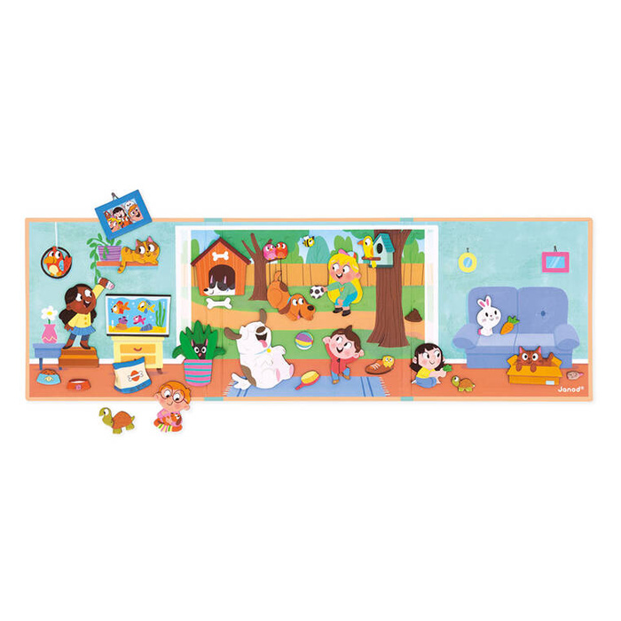 Magnetyczna rozkładana układanka Zwierzęta domowe Magneti'stories J05457 Janod