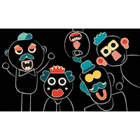 Zestaw drewnianych magnesów Portrety 24 szt. Janod J09644