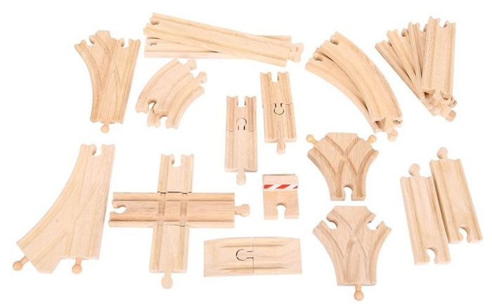 25 torów do kolejki drewnianej, BJT052-Bigjigs Rail