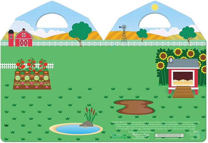 Książeczka Farma z naklejkami wielokrotnego użytku 19408-Melissa & Doug, naklejki