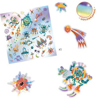 Intergalaktyka - 30 mieniących się naklejek z motywem kosmosu DJ09265, naklejki dla najmłodszych 