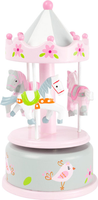 Drewniana pozytywka karuzela koni z melodią w wesołym miasteczku Small Foot 11230