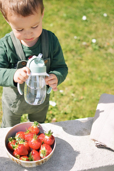 Kubek niekapek Butelka tritanowa ze słomką 300 ml Sage green Beaba 913533