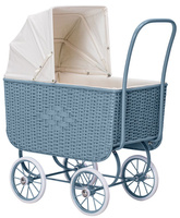 Wózek retro dla lalek Doll Pram Retro Rattan Blue Astrup 84179