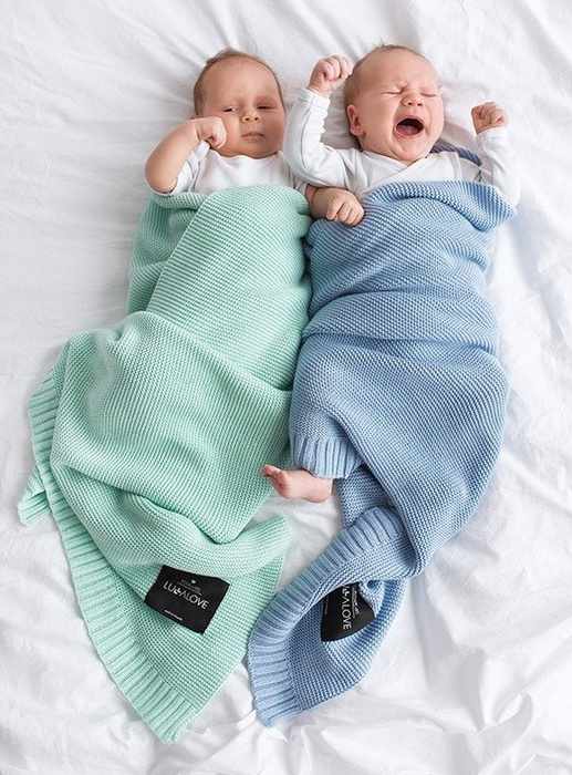 Bambusowy koc Delicious mint miętowy LL0393-Lullalove, kocyki dla dzieci