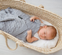 Kocyk z wełny Merino niebieski LL6654-Lullalove, wyprawka dla niemowlaka