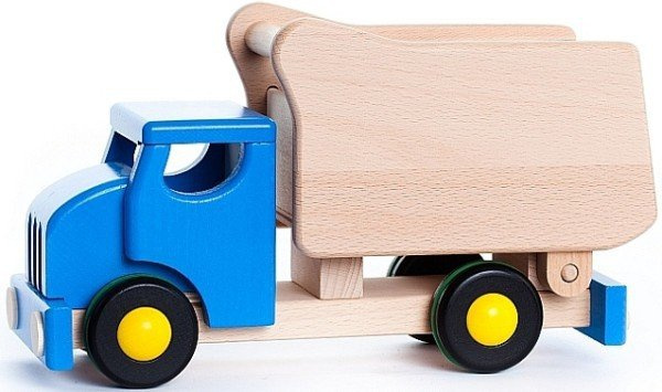 Wywrotka - drewniany samochód z klockami do sortowania, 42110-Bajo, zabawki edukacyjne