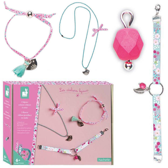 Zestaw kreatywny do tworzenia biżuterii Wstążeczki J07928-Janod, biżuteria dla dzieci