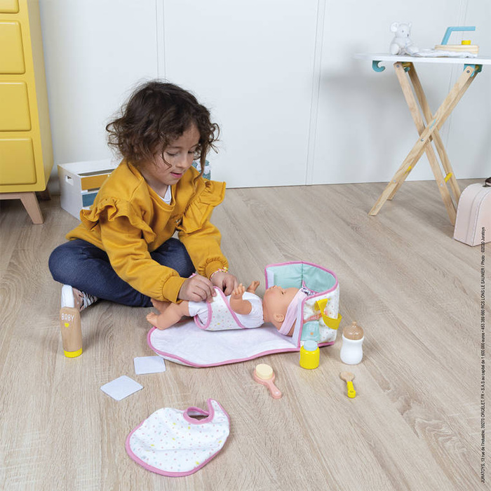 Zestaw torba do przewijania z 8 akcesoriami J06501-Janod, akcesoria dla lalek