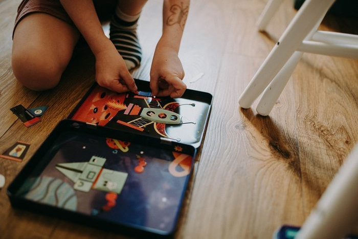 Kreatywna układanka magnetyczna Rakiety kosmiczne MP63823-Mudpuppy, zestawy kreatywne